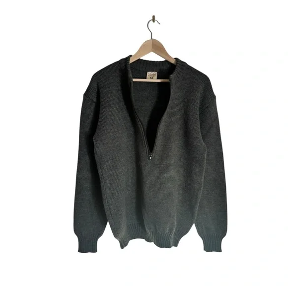 Vintage Swiss Army Wool Sweater Pullover Jumper Half-Zip 90s Genuine Size 48 - Picture 6 of 6